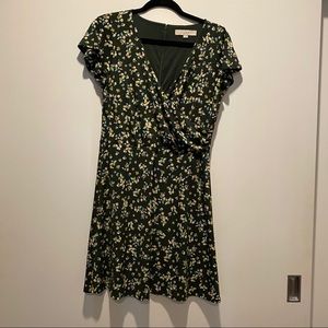 Loft Green Floral Dress